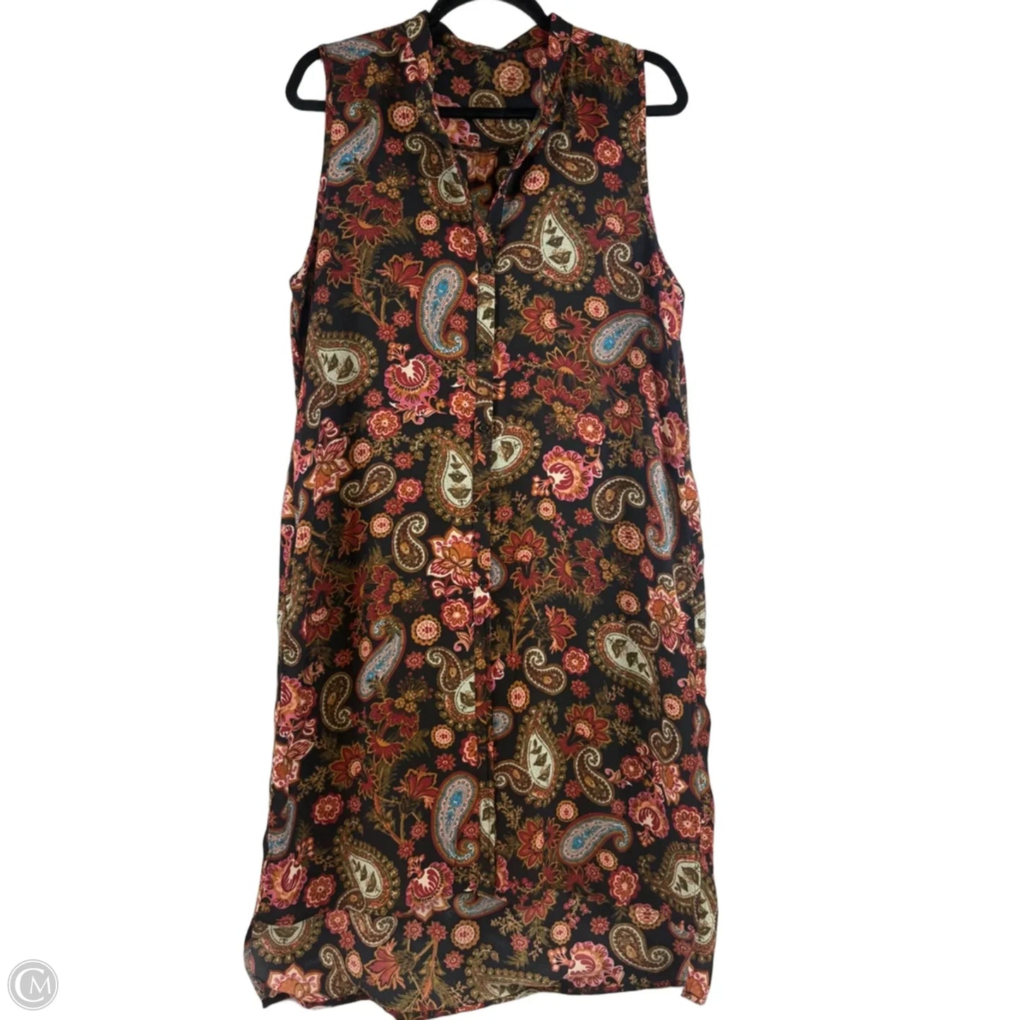 Dress Casual Midi By Cupio In Black & Red, Size: L
