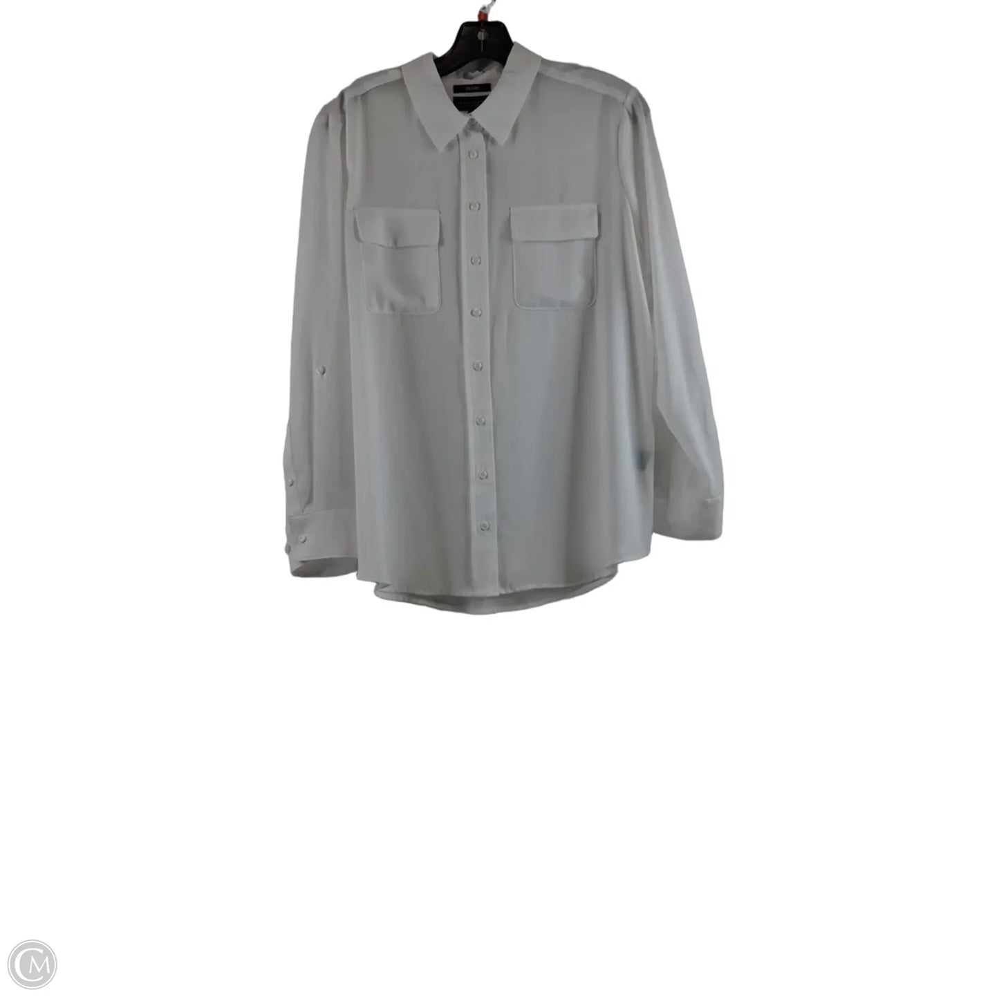 Top Long Sleeve By Investments In White, Size: Lp