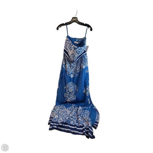 Dress Casual Maxi By Vineyard Vines In Blue & White, Size: M