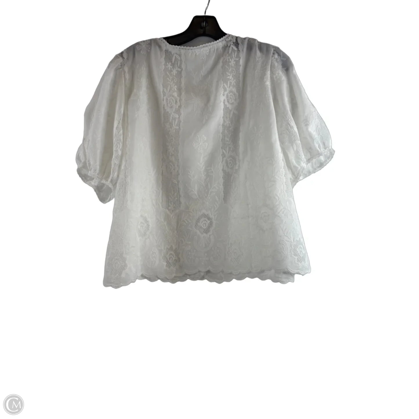 Top Short Sleeve By Ultra Pink In White, Size: Xl