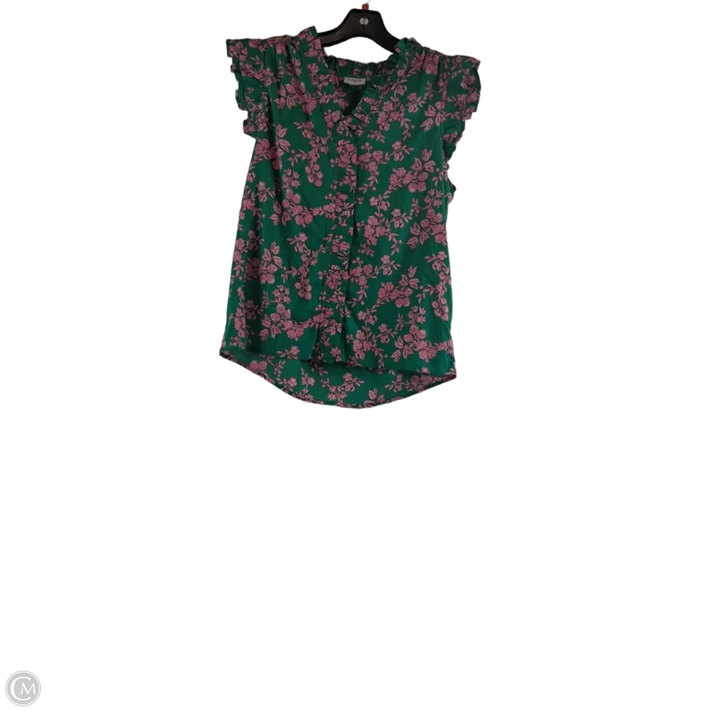 Top Short Sleeve By J. Crew In Green & Pink, Size: Xs
