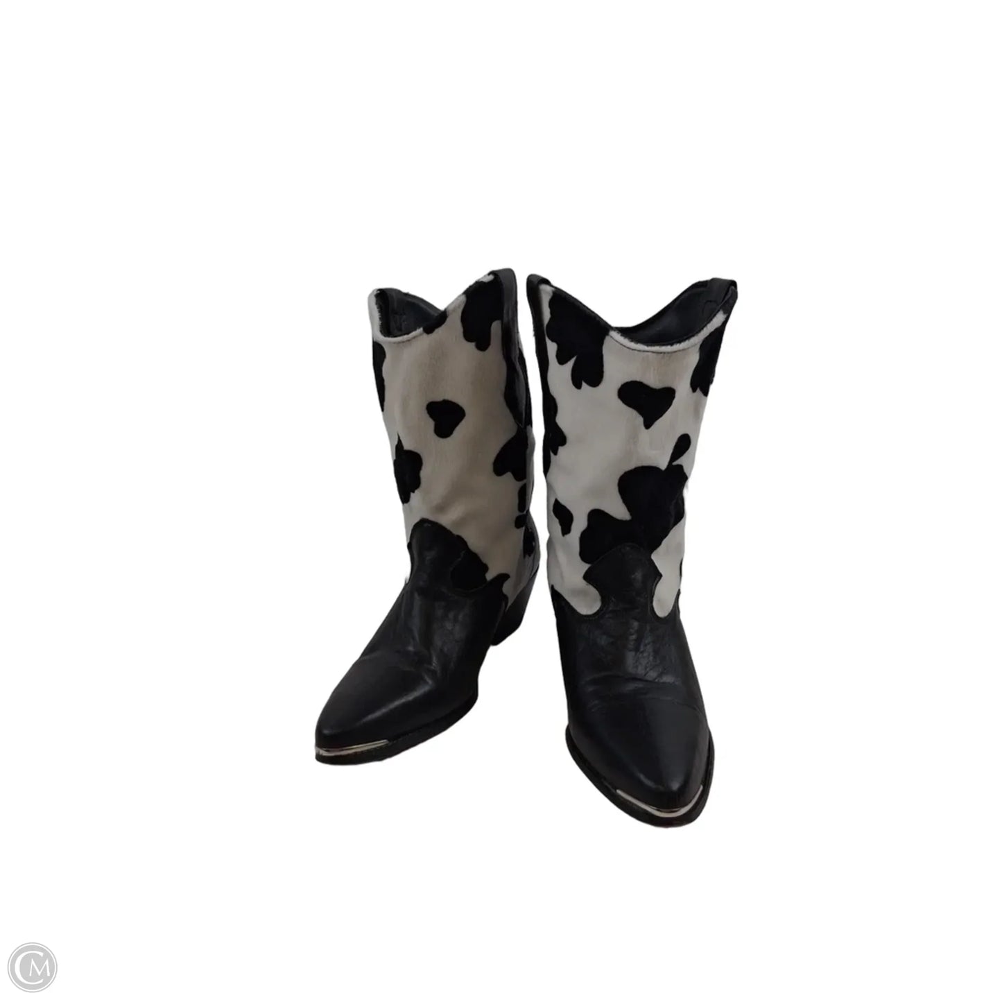 Boots Western By Clothes Mentor In Black & White, Size: 9.5
