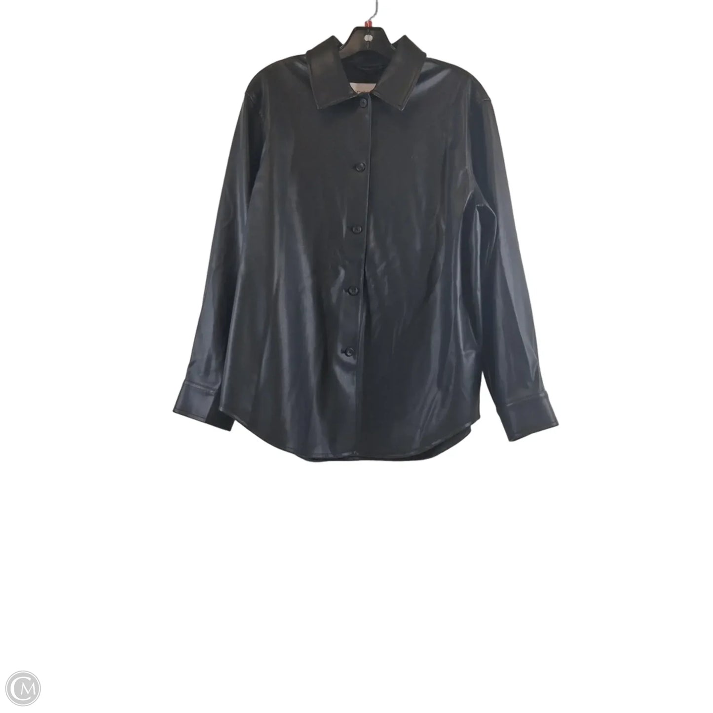 Top Long Sleeve By Calvin Klein In Black, Size: S