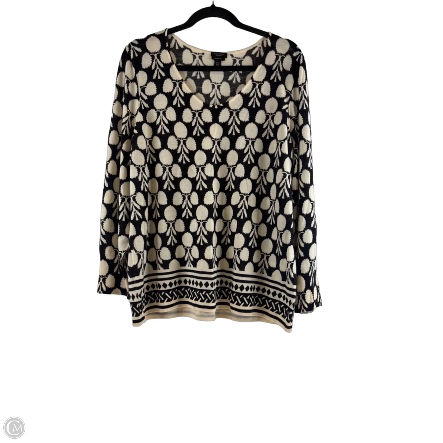 Sweater By Talbots In Black & Cream, Size: 2x