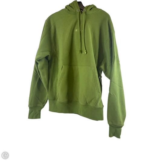 Athletic Sweatshirt Hoodie By Champion In Green, Size: M