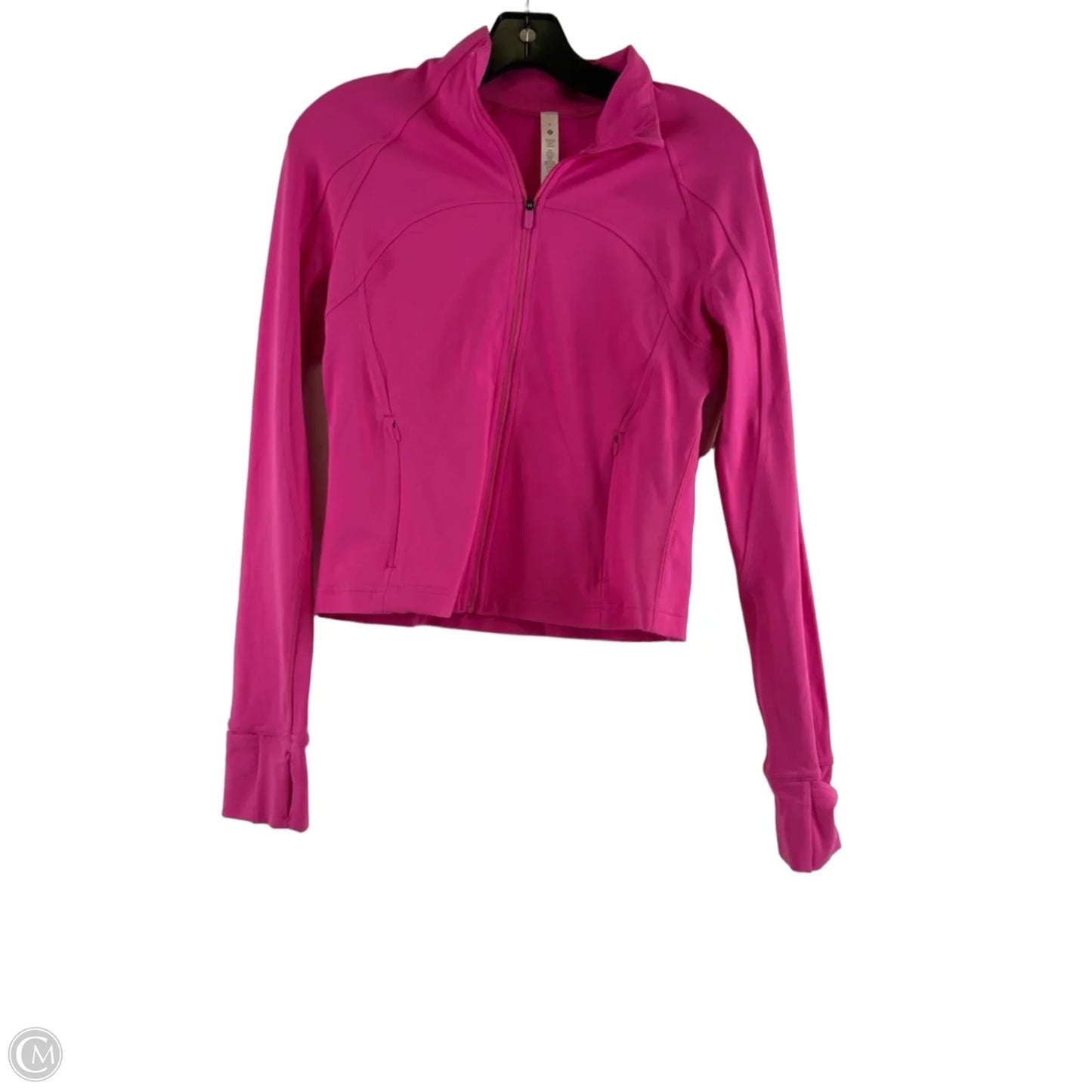 Athletic Top Long Sleeve Collar By Lululemon In Pink, Size: 8