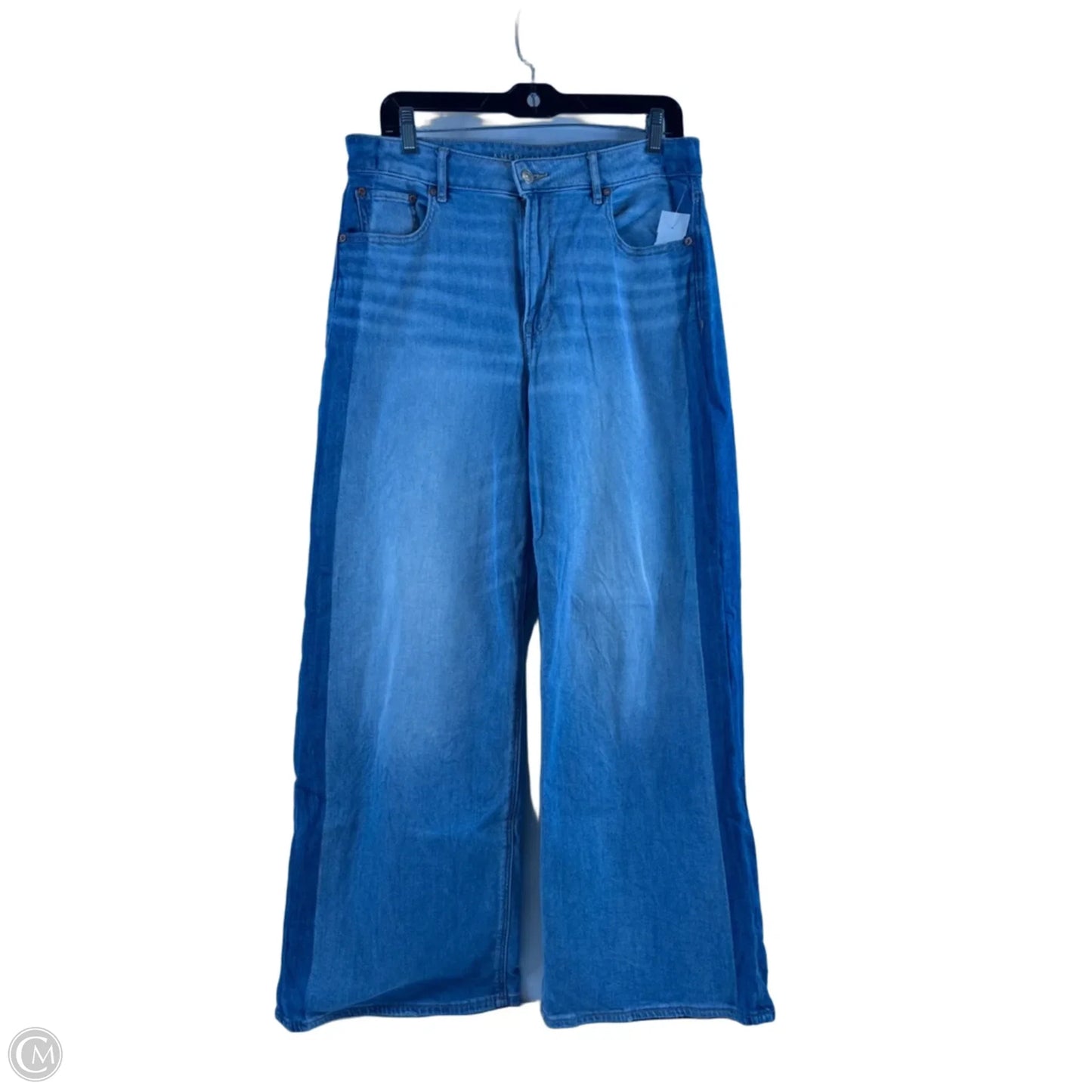 Jeans Wide Leg By American Eagle In Blue Denim, Size: 8