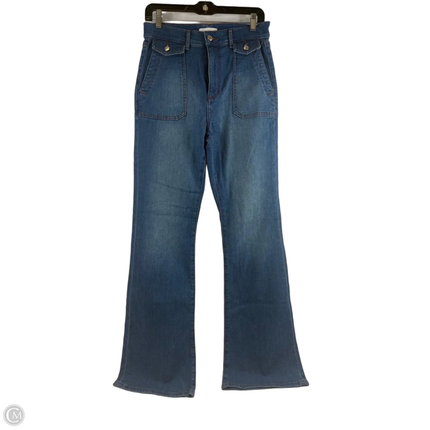 Jeans Flared By Loft In Blue Denim, Size: 4