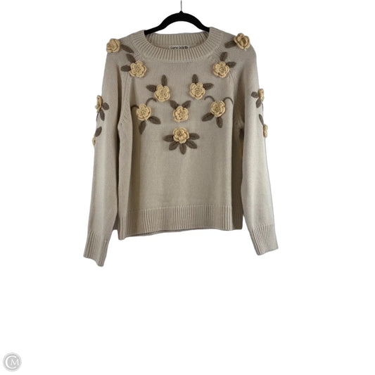 Sweater By Clothes Mentor In Cream & Yellow, Size: M
