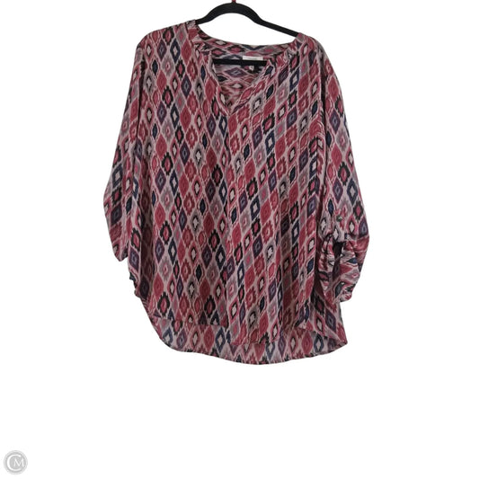 Top 3/4 Sleeve By Maurices In Pink & Purple, Size: Xxl