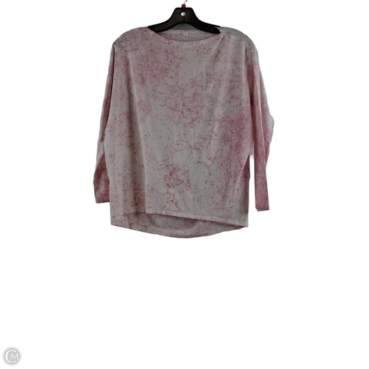 Athletic Top Long Sleeve Crewneck By Lululemon In Pink & White, Size: 2
