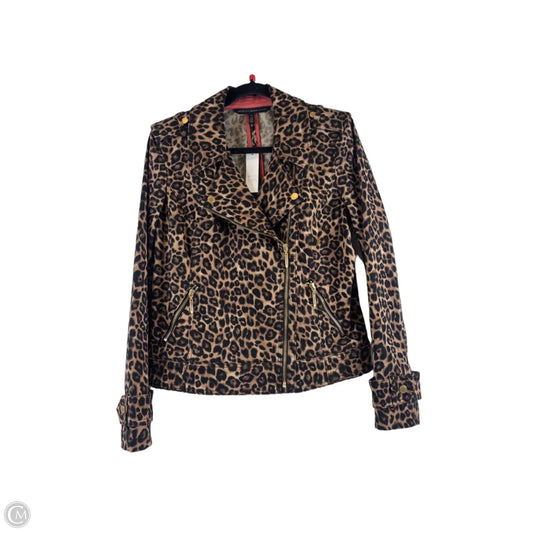 Jacket Moto By Bagatelle In Animal Print, Size: Xl