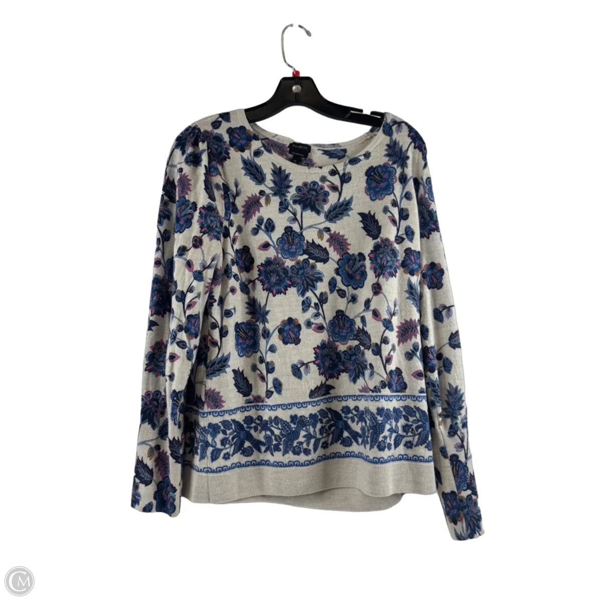 Sweater By Talbots In Blue & Grey, Size: Xl