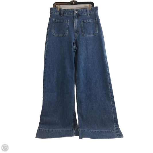 Jeans Wide Leg By H&m In Blue Denim, Size: 10