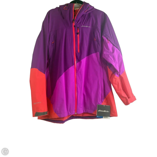 Jacket Windbreaker By Eddie Bauer In Orange & Purple, Size: Xl