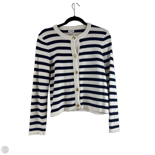 Sweater Cardigan By J. Crew In Blue & White, Size: S