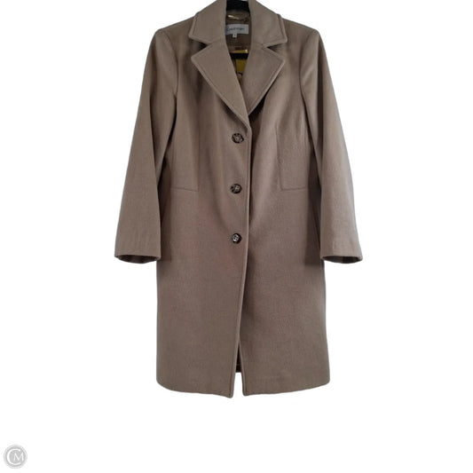 Coat Wool By Calvin Klein In Beige, Size: M