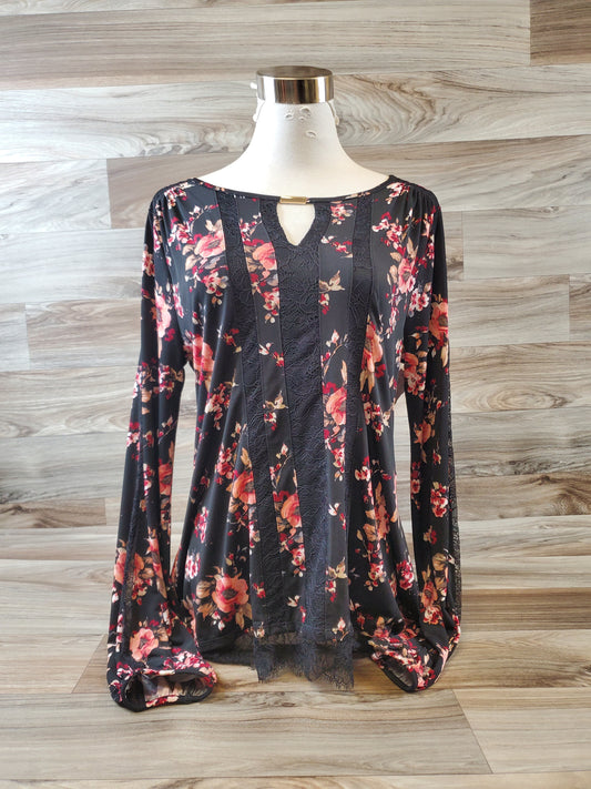 Top Long Sleeve By White House Black Market In Black & Red, Size: S