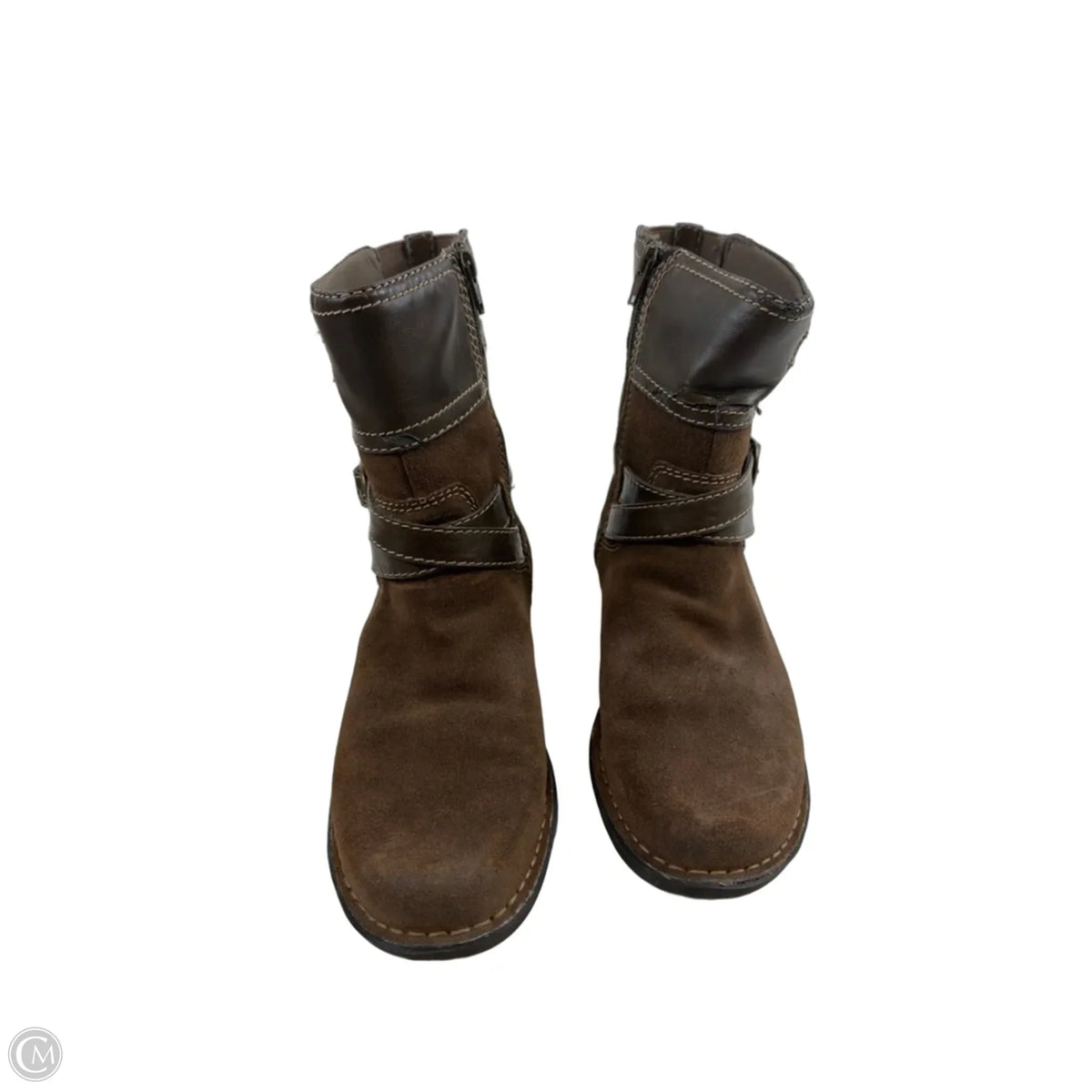 Boots Ankle Flats By Clarks In Brown, Size: 8