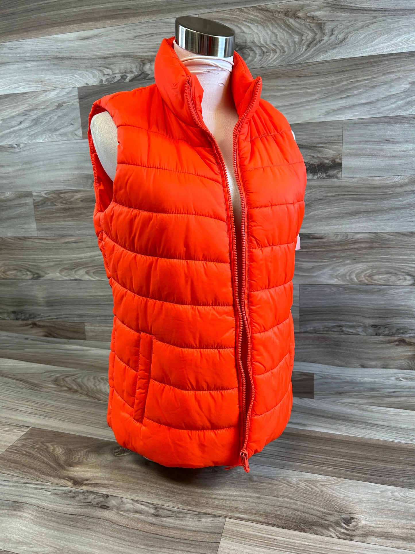 Vest Puffer & Quilted By Style And Company In Orange, Size: S