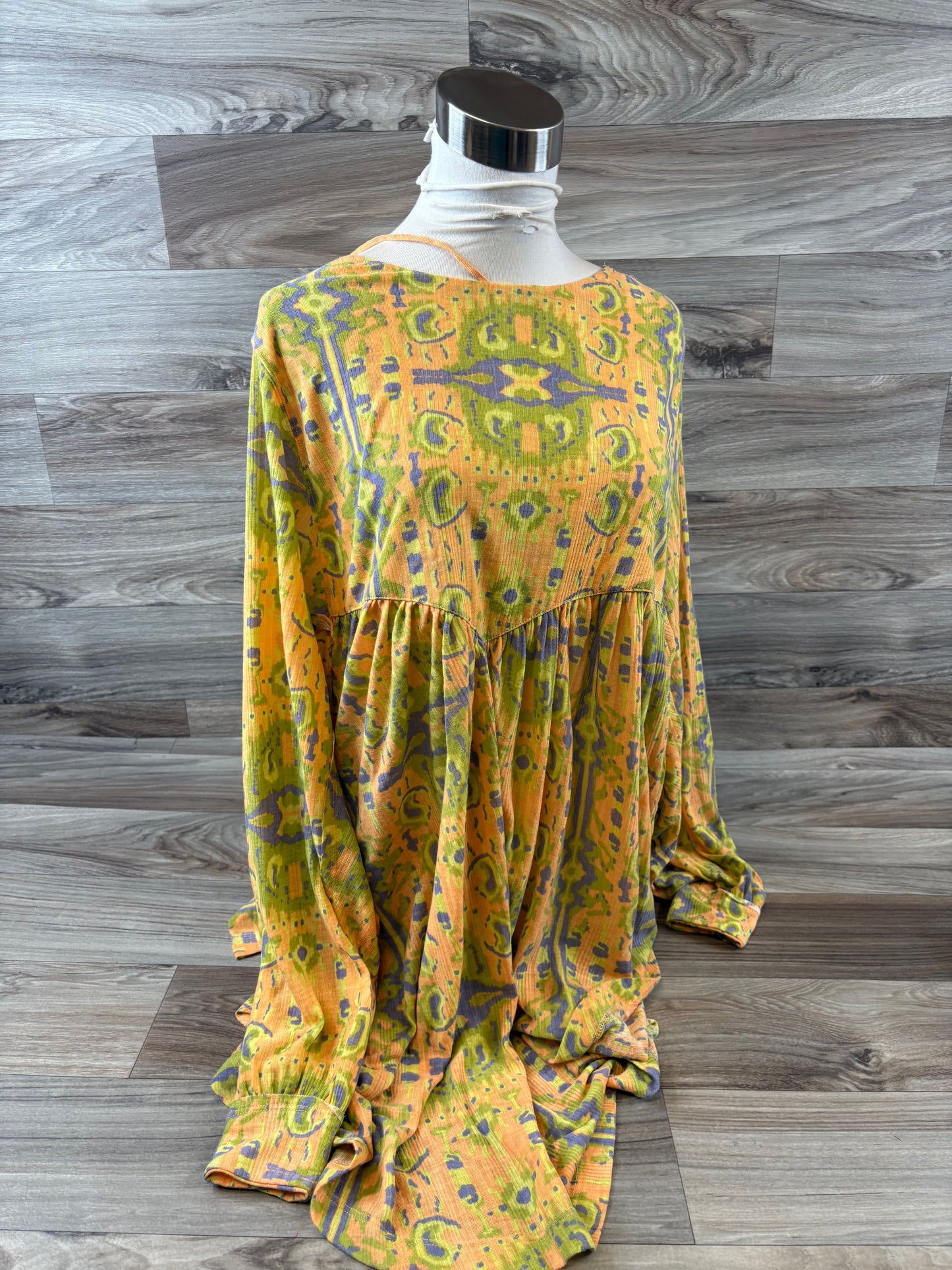 Top Long Sleeve By Free People In Green & Yellow, Size: S