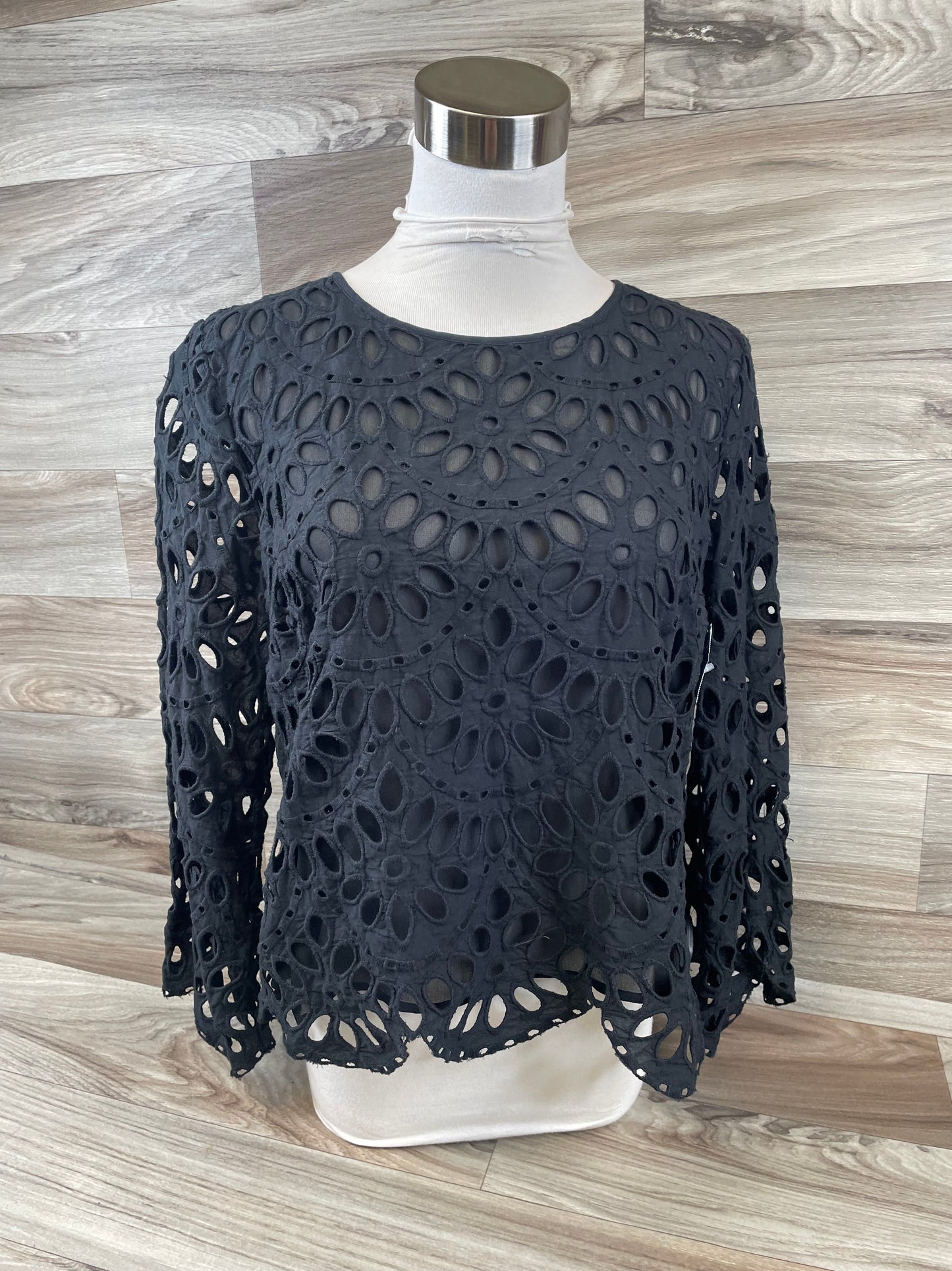 Top Long Sleeve By Ann Taylor In Black, Size: S