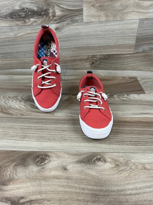 Shoes Sneakers By Sperry In Red & White, Size: 7.5