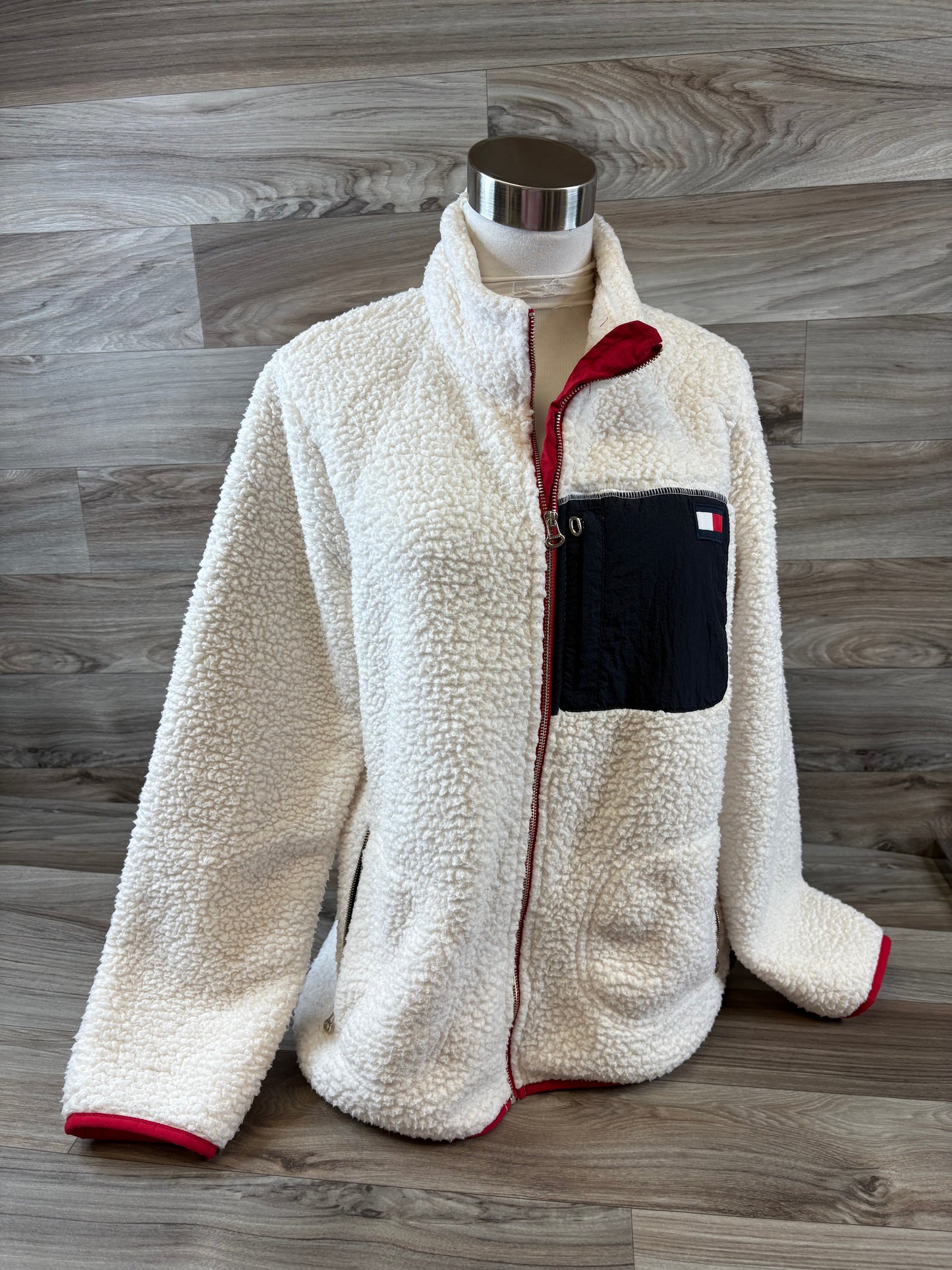 Jacket Faux Fur & Sherpa By Tommy Hilfiger In White, Size: L