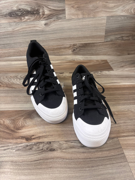 Shoes Heels Platform By Adidas In Black & White, Size: 9.5