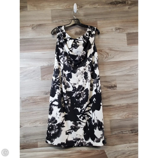 Dress Casual Midi By Adrianna Papell In Black & Grey, Size: Xl