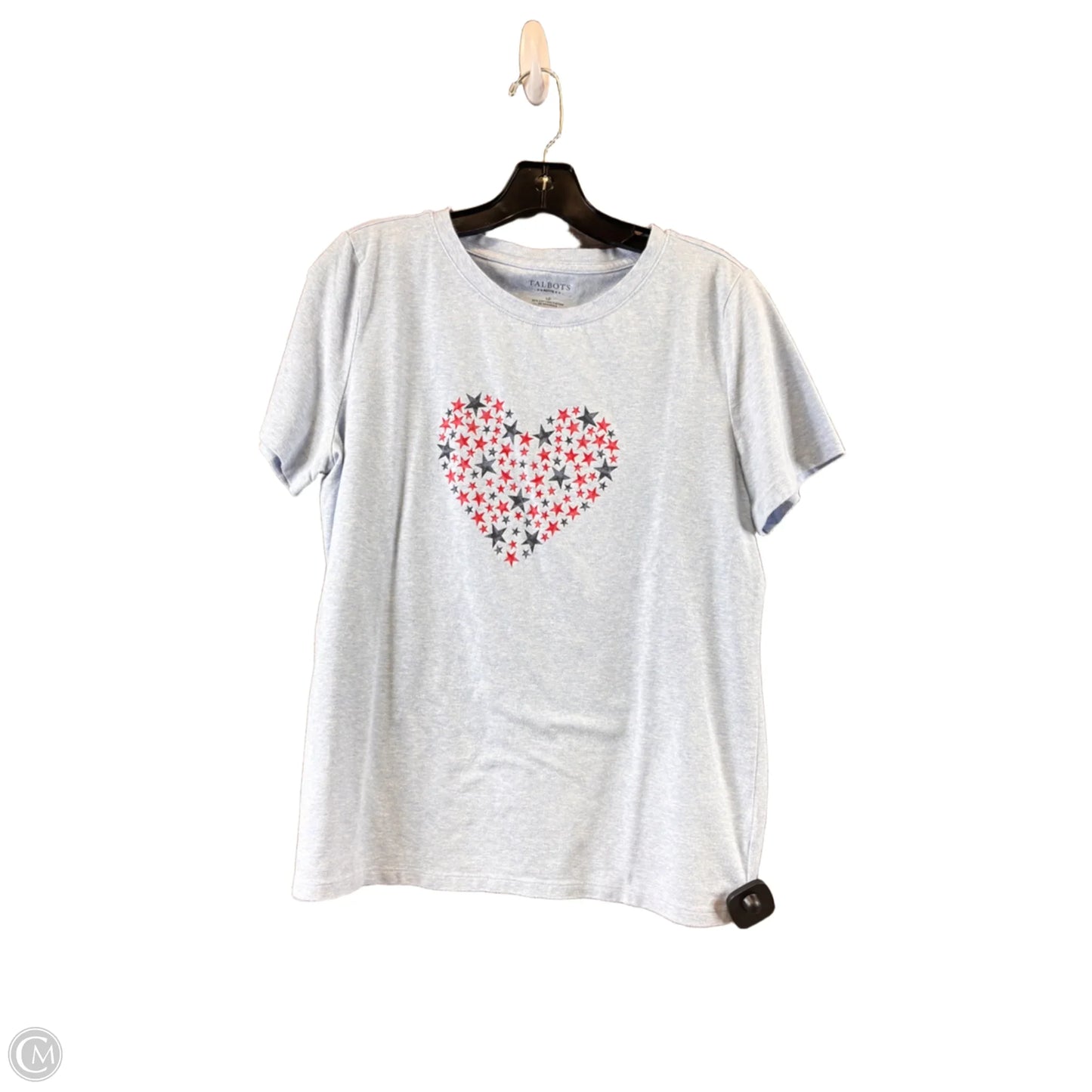 Top Short Sleeve Basic By Talbots In Blue Red & White, Size: Lp