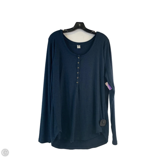 Top Long Sleeve Basic By Old Navy In Navy, Size: Xxl
