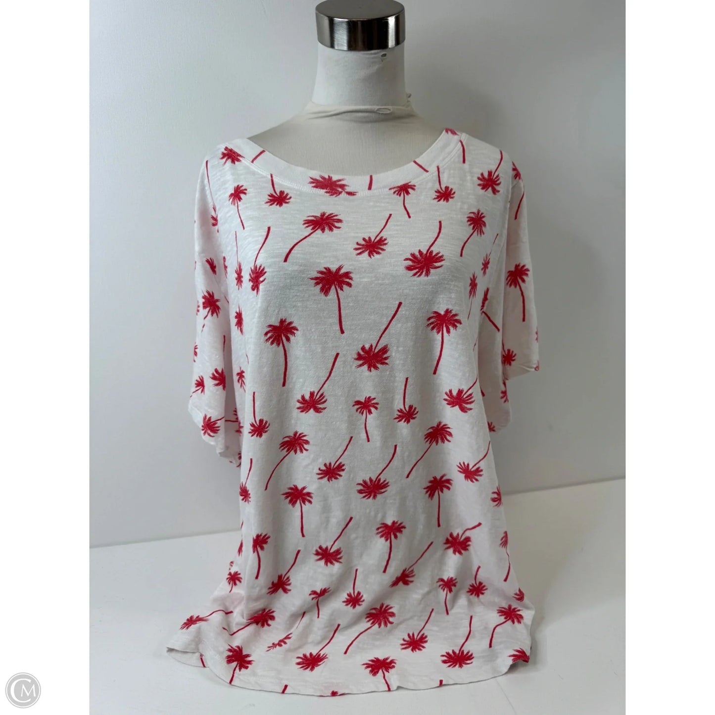 Top Short Sleeve By Clothes Mentor In Red & White, Size: 3x