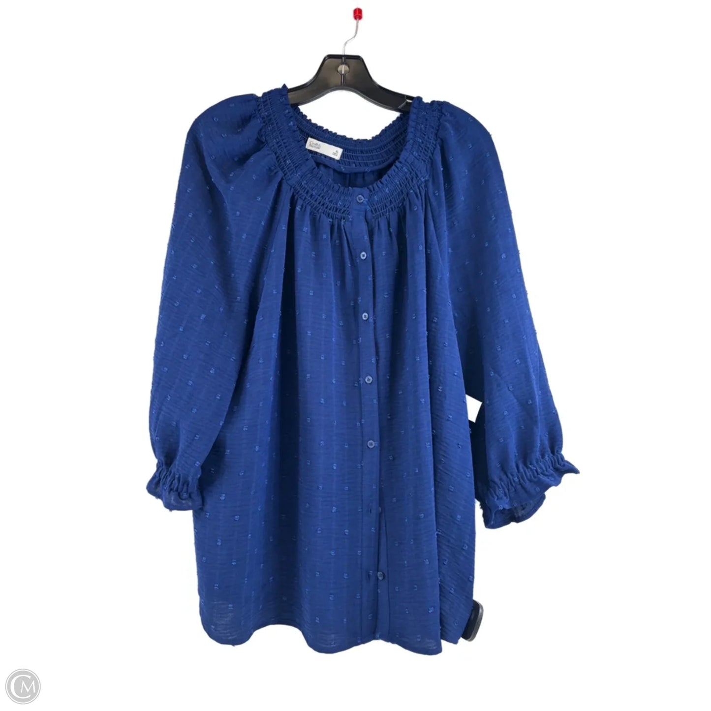 Top 3/4 Sleeve By Croft And Barrow In Blue, Size: Xl