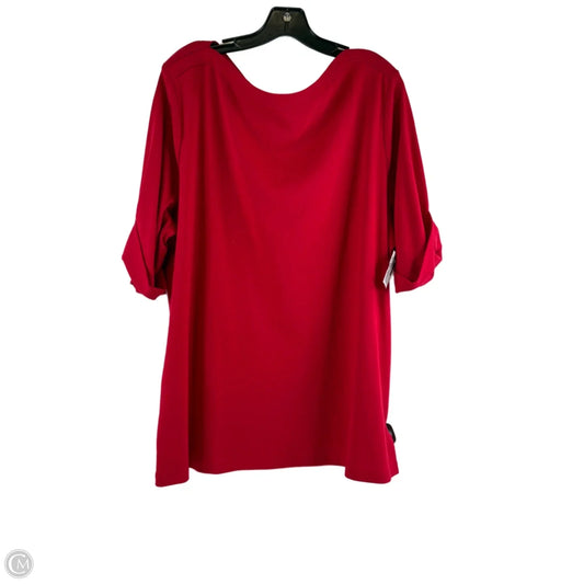 Top Short Sleeve By Karen Scott In Red, Size: 3x