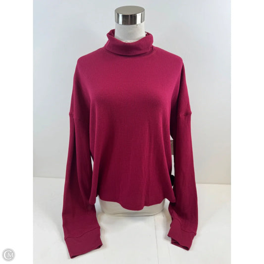 Athletic Top Long Sleeve Collar By Calvin Klein In Red, Size: Xl