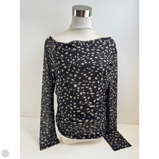 Top Long Sleeve By Maeve In Black & Brown, Size: L