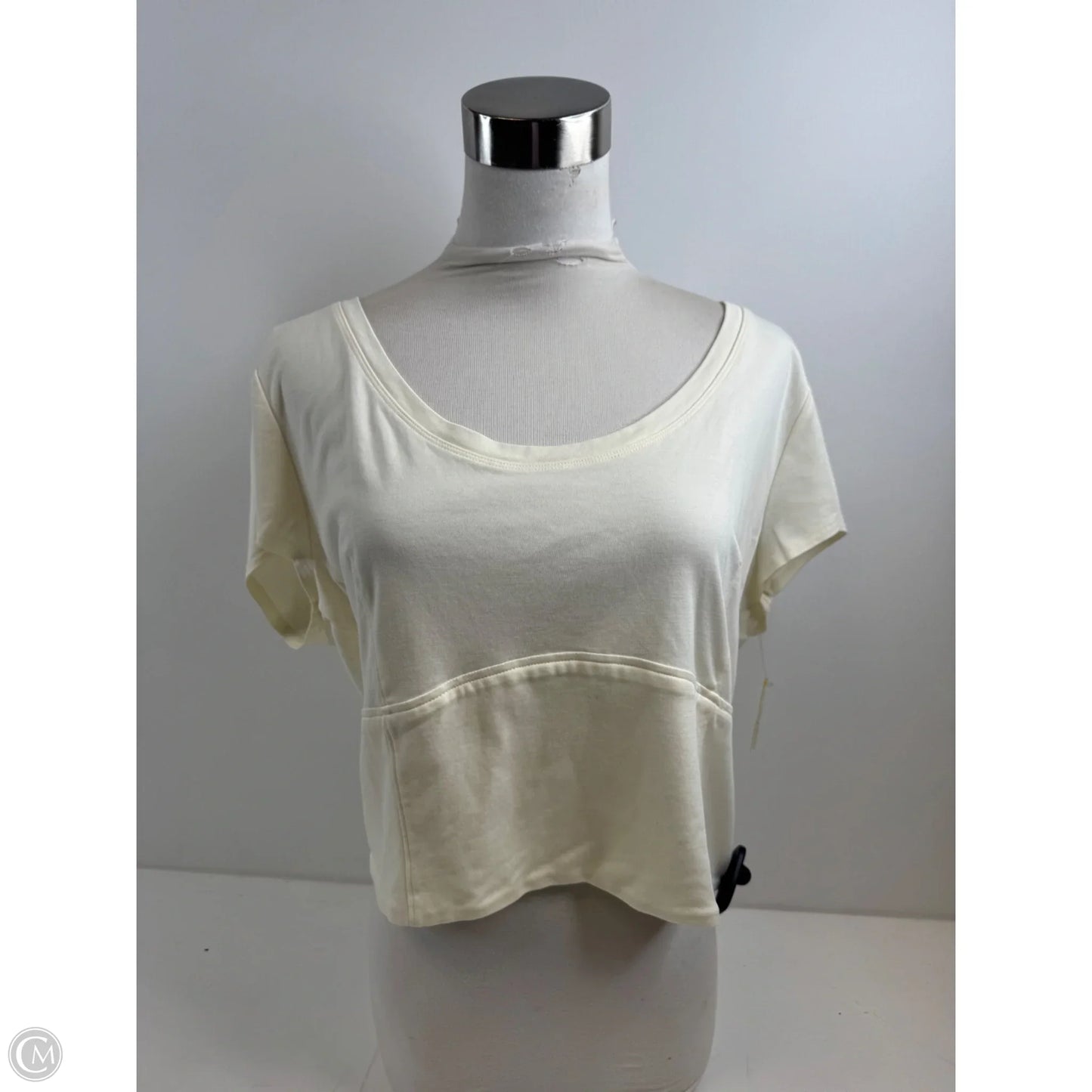 Top Short Sleeve By Anthropologie In Cream, Size: Xl