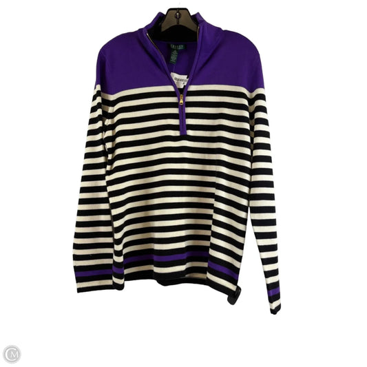 Top Long Sleeve By Ralph Lauren In Black & Purple, Size: Xl