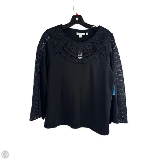 Top 3/4 Sleeve By Chicos In Black, Size: M