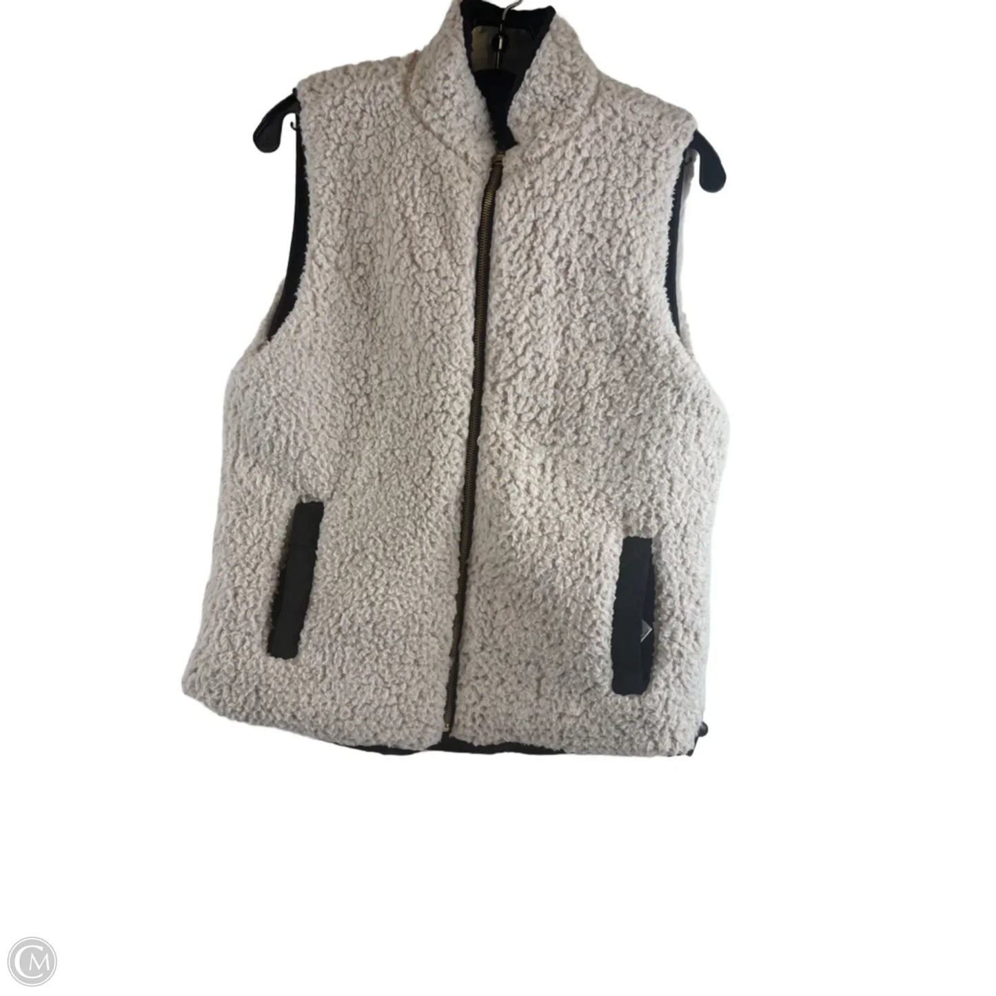Vest Faux Fur & Sherpa By Love Tree In Black & Cream, Size: M