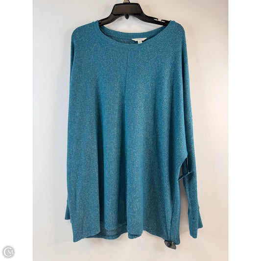 Top Long Sleeve By Time And Tru In Teal, Size: 3x