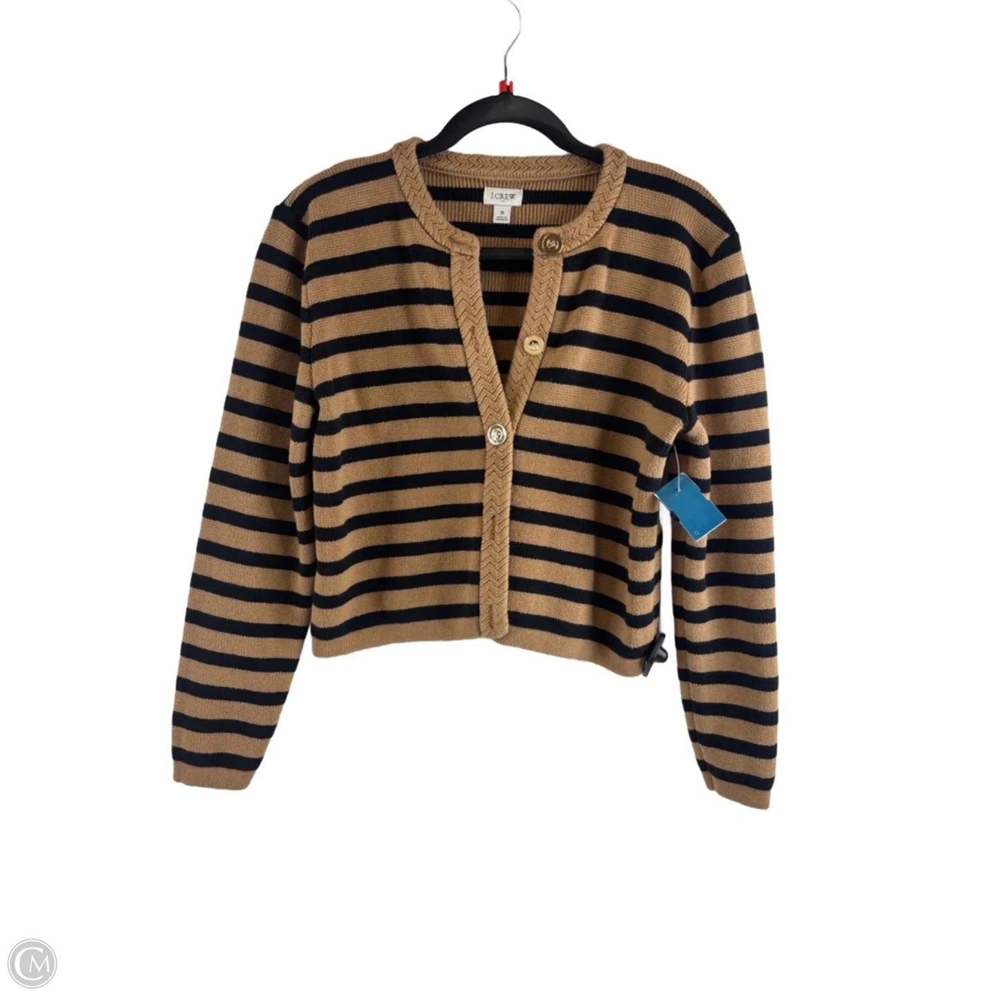 Sweater Cardigan By J. Crew In Black & Brown, Size: S