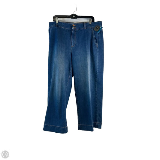 Jeans Wide Leg By Talbots In Blue Denim, Size: 14