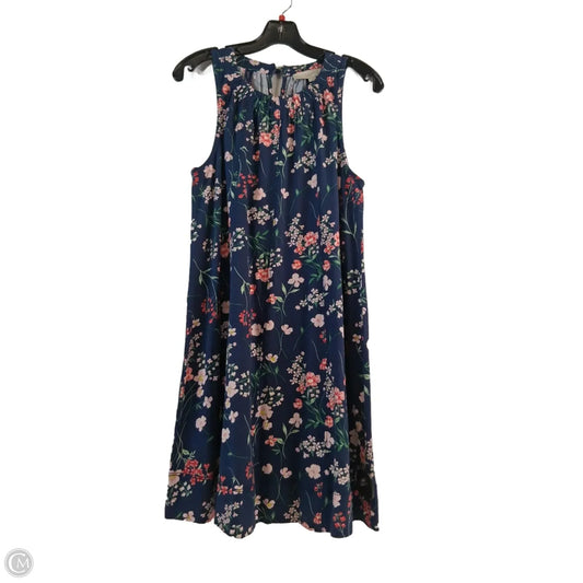 Dress Casual Midi By Loft In Blue & Red, Size: S