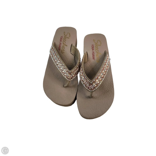 Sandals Flip Flops By Skechers In Taupe, Size: 7