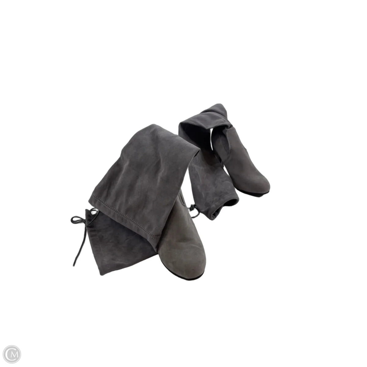 Boots Knee Heels By Clothes Mentor In Grey, Size: 9