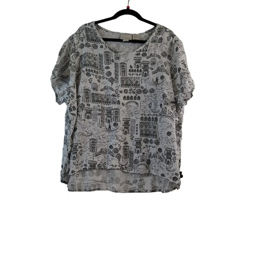 Top Short Sleeve By Cynthia Rowley In Black & White, Size: 3x