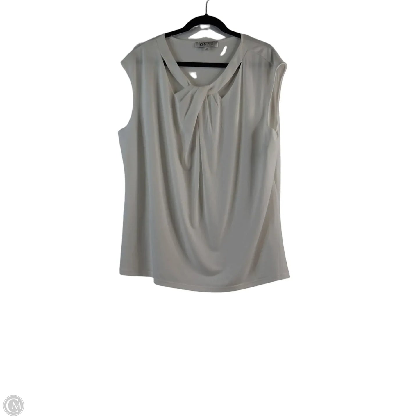 Top Sleeveless Basic By Kasper In White, Size: 2x