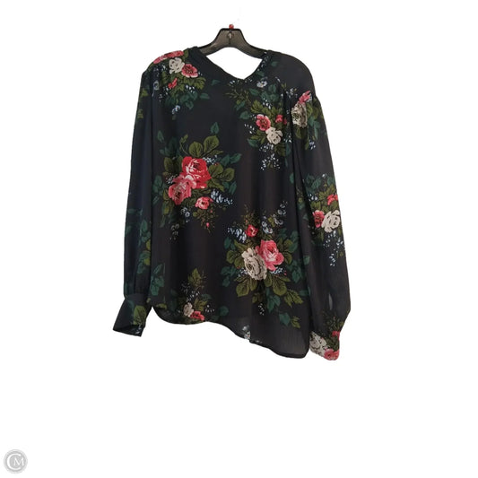 Top Long Sleeve By Loft In Floral Print, Size: Xl